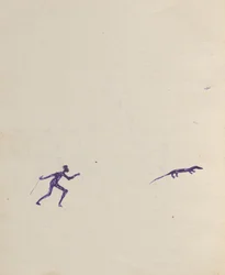 Kwatkwat-Leute - (Aborigines jagen Goanna) Skizzenbuch hauptsächlich über Aktivitäten der Aborigines und Weißen
